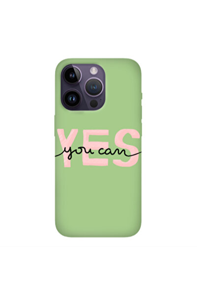 Other Apple iPhone 14 Pro Max Yes you cam Light Green Colored Silicone TPU Θήκη