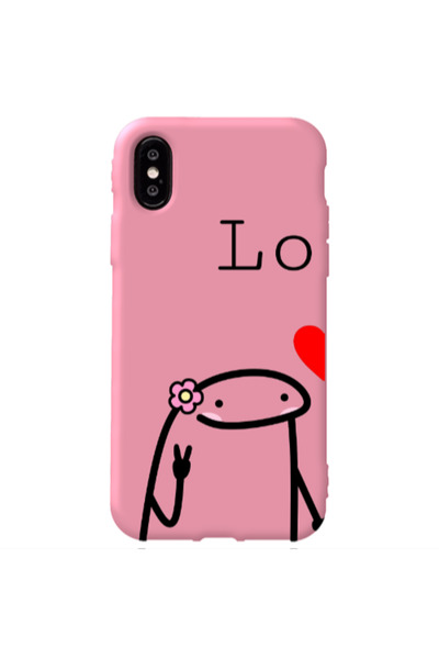 Other Apple iPhone Xs Love 1 Pink Colored Silicone TPU Θήκη