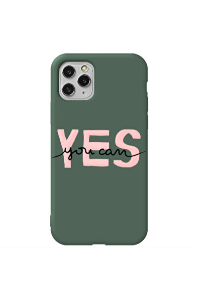 Other Apple iPhone 11 Pro Yes you cam Dark Green Colored Silicone TPU Θήκη
