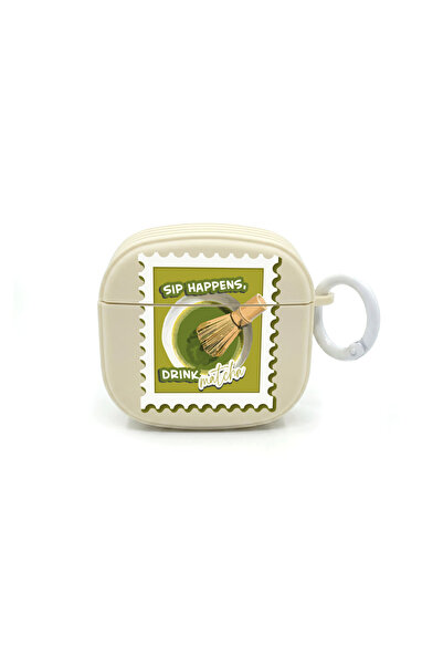 usezenai AirPods 4. Generation Compatible Sip Drink Matcha Designed Cream Gif...
