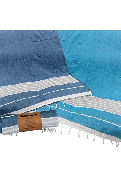 OEM Πετσέτα Θαλάσσης Pestemal Γκρί Ρίγες ~280g 90x180cm SummerTiempo 62843