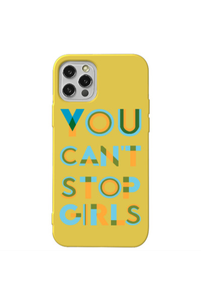 Other Apple iPhone 12 Pro You Cant Stop Girls Yellow Colored Silicone TPU Θήκη