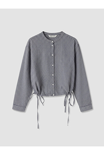 LC Waikiki I Dik Roba Collar Checkered Embroidered Women's Shirt from Freezen...