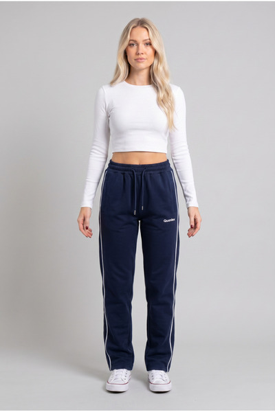 TKT Women's Dark Blue Color Sweatpants with Double Piping on the Sides, Comfo...
