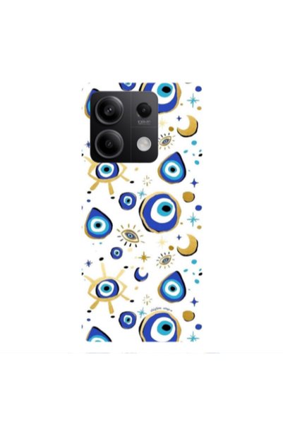 Other Xiaomi Redmi Note 13 5G Gold evil eye beads Transparent Silicone TPU Θήκη