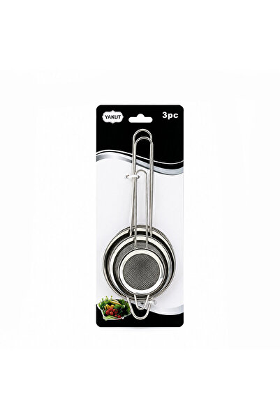 OSKA GLOBAL 3Pcs Set Mini= 5-7-8cm Wire Strainer Metal Frame Metal Handle=8.5...