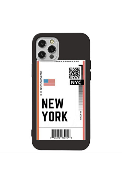 Other Apple iPhone 12 Pro New York NYC Black Colored Silicone TPU Θήκη