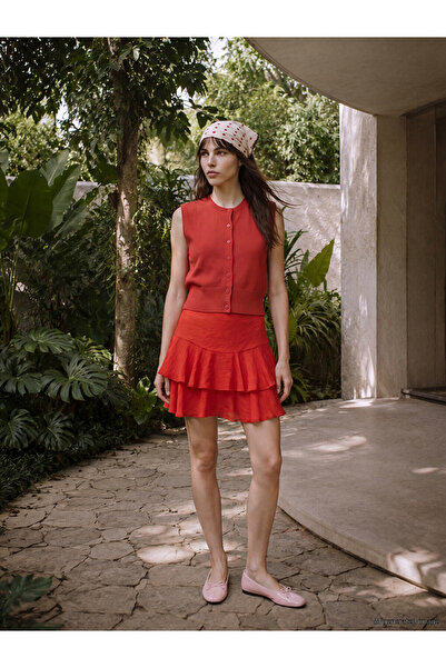 LC Waikiki I Beli Zippered Layered Ruffle Shorts Skirt from Freezen Store