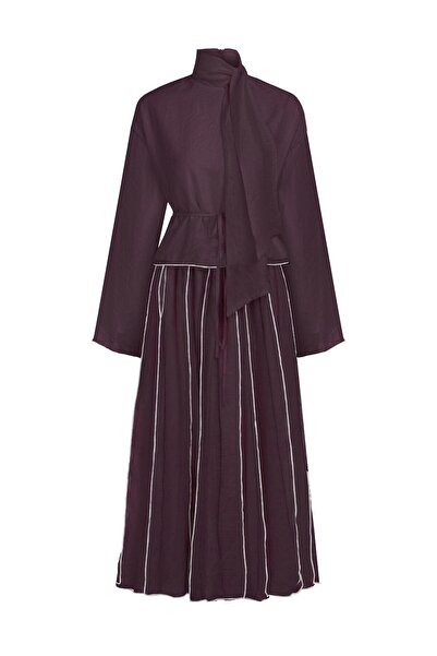 praye Scarf and Ribbon Set Burgundy