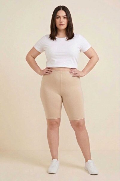 Brashop Skin Color Women's Plus Size High Waist Short Leggings - Cotton Lycra...
