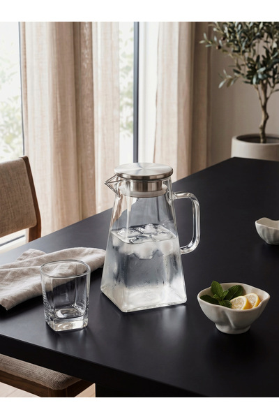 MOJEA Filtre Kapaklı Cam Sürahi 1200 ml