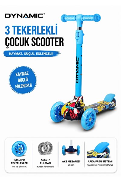 Empressco Ht288 Işıklı 3 Tekerli Yeni Nesil Scooter Mavi, Eğlence ve Hızlı Ul...