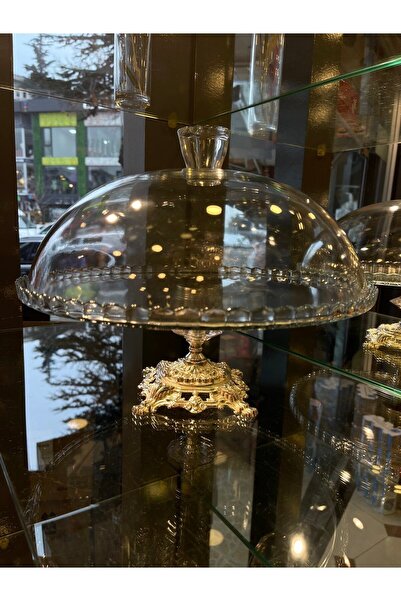 Empressco Silver Footed Cake and Pastry Stand with Glass Cover, Ideal for Sty...