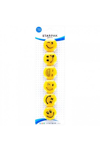 MC Micostore Magneti 378346 emoji, κίτρινο, Σετ 6 μοντέλων άνω-κάτω