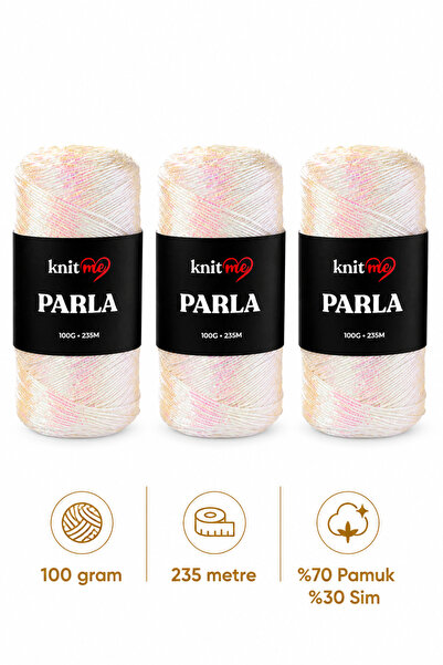 knitme Parla Örgü İpi 100 Gr 235 Mt Çanta İpi Supla İpi Pamuk Sim 3 adet