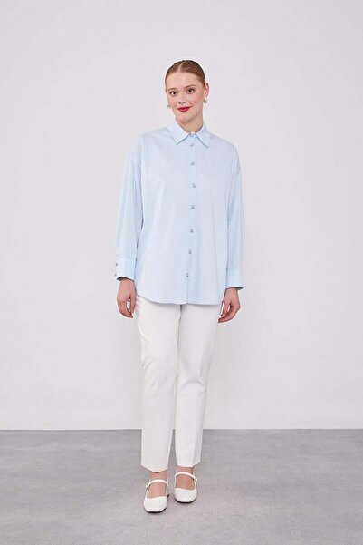 Levidor Baby Blue Button Detailed Shirt