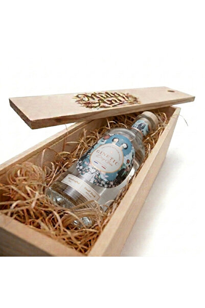 Croizet Pachet Cadou Cutie de Lemn Personlizata Gin Des Moisans Ginetic Dry 4...