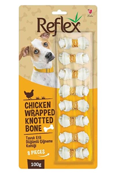 Reflex Tavuk Etli Düğümlü 8li Köpek Ödül Kemiği 100 Gr