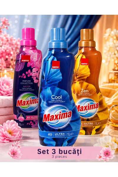 Sano Set 3 x Maxima Balsam de Rufe Ultra Concentrat 1 L – Soft Silk, Cool și ...