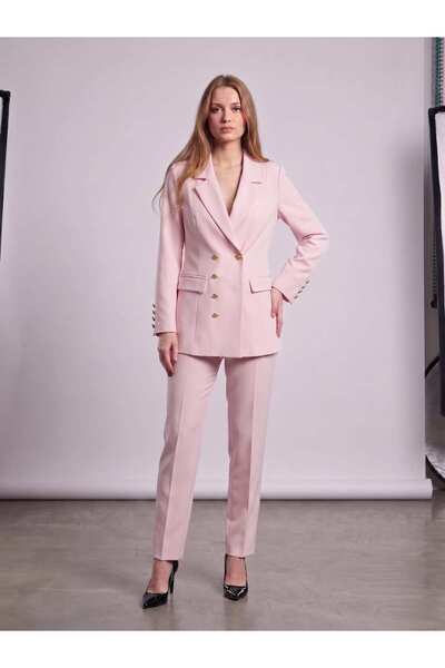 PRENSES Kadın Regular Kesim Blazer Ceket Pantolon Takım Modern Trend Zamansız