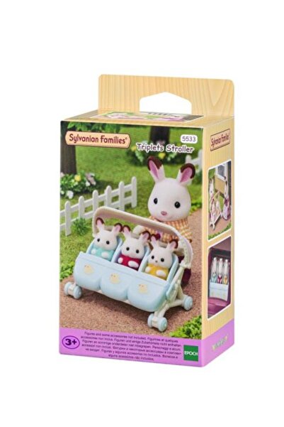 OEM Carucior pentru tripleti Sylvanian Families, Epoch, 3 ani+, Multicolor