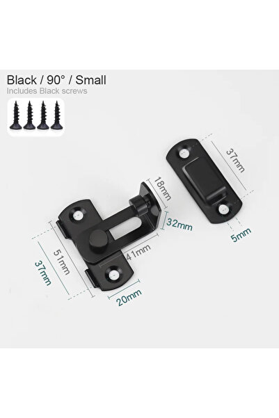Choice7 Black Small Corner Door Lock Guard Latch Bolt 90 180 Degree Stainless...