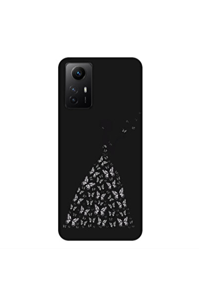 Other Xiaomi Redmi Note 12s Butterfly Girl Black Colored Silicone TPU Θήκη