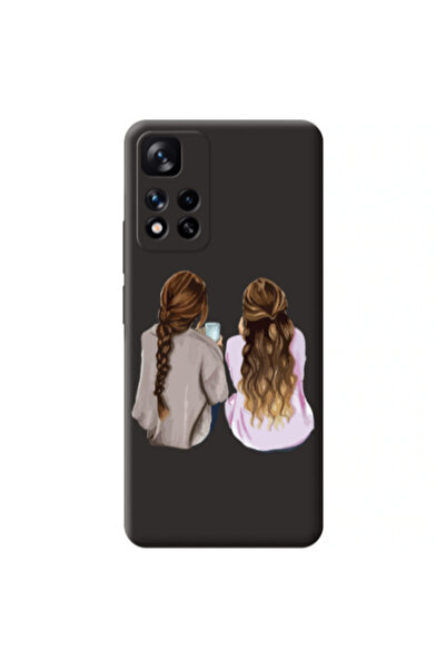 Other Xiaomi Redmi Note 11 Pro 5G Friends Black Colored Silicone TPU Θήκη