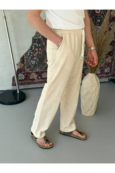 More Black Raw Linen Baggy Pants
