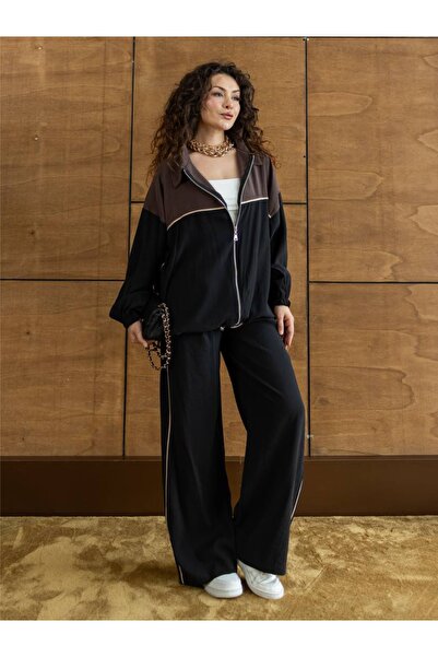 estilowear Women's Casual Stylish Sports Set Oversized Zippered Comfortable F...