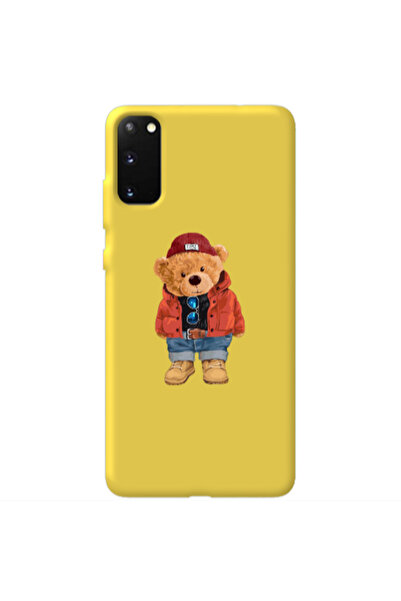 Other Samsung S20 Bear in a hat Yellow Colored Silicone TPU Θήκη