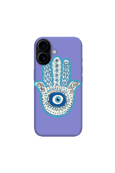 Other Apple Iphone 16 plus Evil eye bead in hand Purple Colored Silicone TPU ...