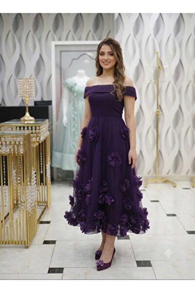 Rima Fashion Women's Evening Dress with Elegant Flora Design and Embossed Dec...