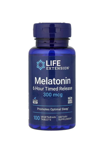 Life Extension Sleep Support Melaton 6 Hour Timed Release, 300 mcg, Extended-...