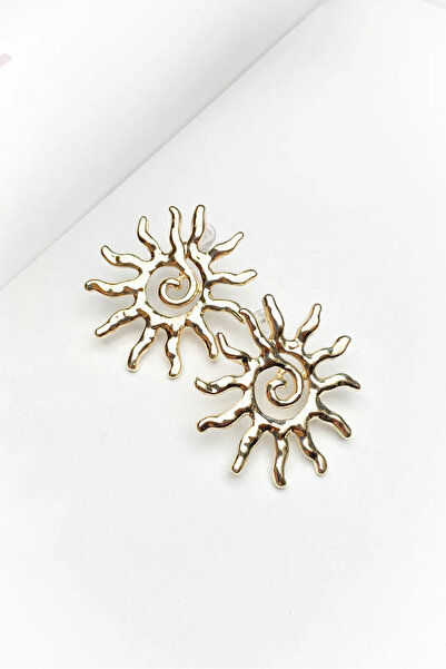 roshel Sun Design Gold Color Earrings