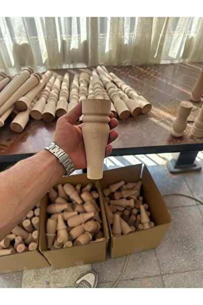 Handmade ahşap mobilya ayağı no8 20 cm 5li