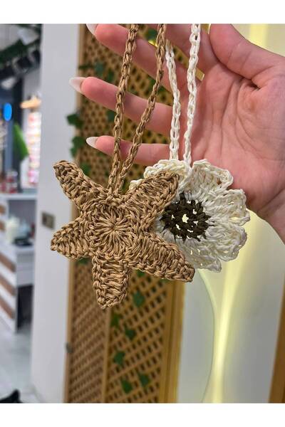 Moon Handmade 2'li Örgü Çanta Süsü, Charmı