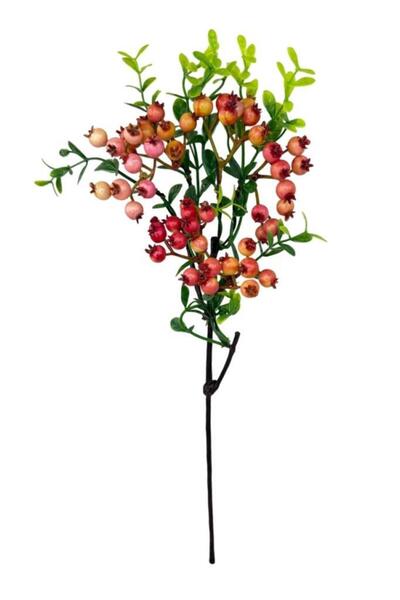 Nettenevime Yapay Çiçek Nar Kokina Dalı 38cm Red Berry