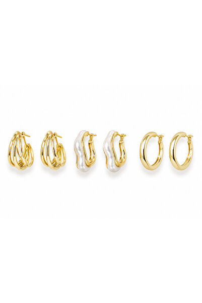 Venus Design Steel 3-Piece Hoop Earring Set