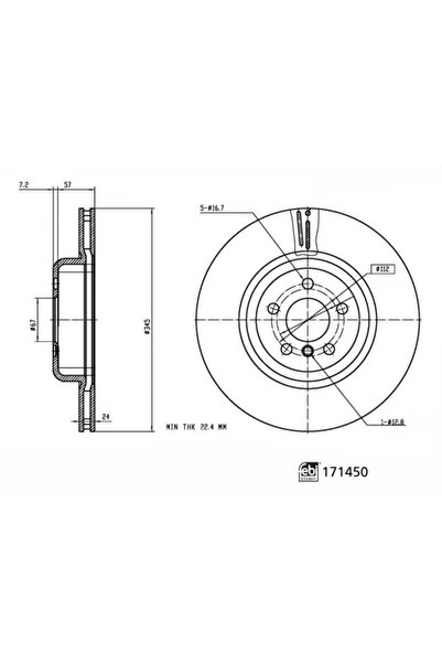 FEBI BILSTEIN Set 2 Discuri Frana Spate Dreapta/Stanga Bmw 3 (g20 G80 G28) 3 ...