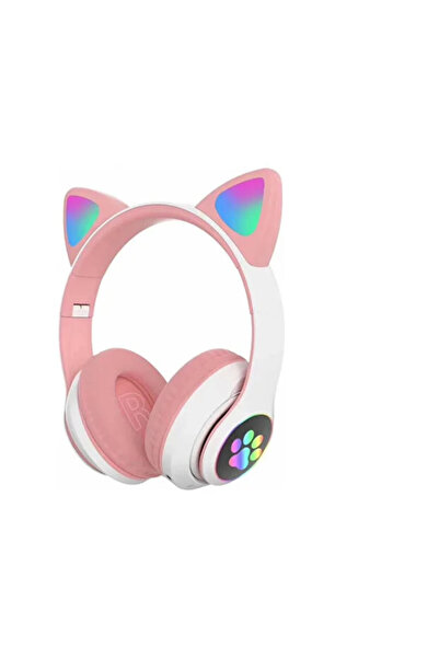 STN STN28 Kedi Kulaklı RGB LED Işıklı Bluetooth 5.0 Kulaklık Mikrofonlu Katla...
