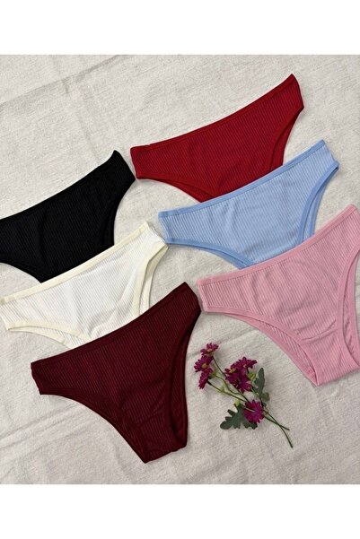 LUNAVEA Women's Cotton Ribbed Slip Panties – Flexible, Breathable Daily Basic...