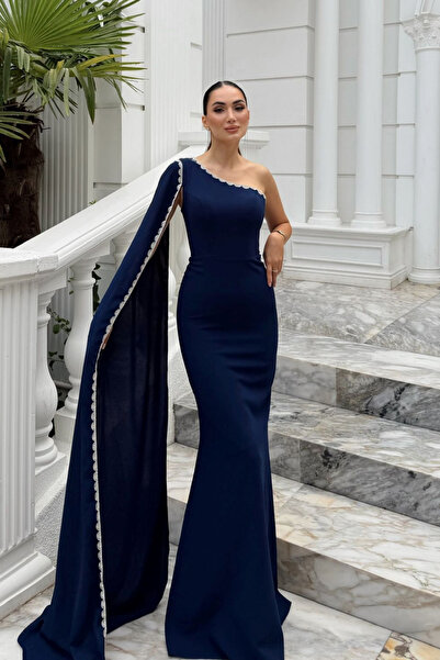 Sindimoda Biray Tek Kol Kuyruk Detay Taş İşleme Abiye 1141