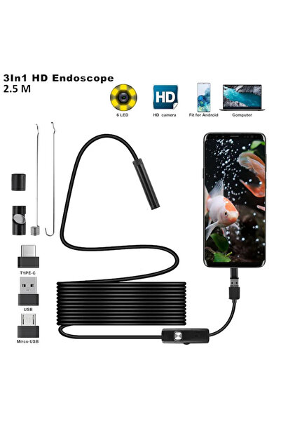 Sellsa Shop Cameră endoscop pentru telefon, laptop și computer, sistem de ope...