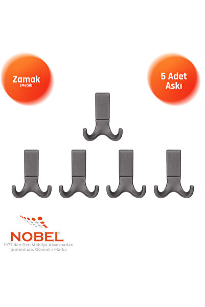 Nobel Best Lüks Askı, Metal, Vestiyer Askı, 121 gr, Dolap Askılık, Duvar Askı...