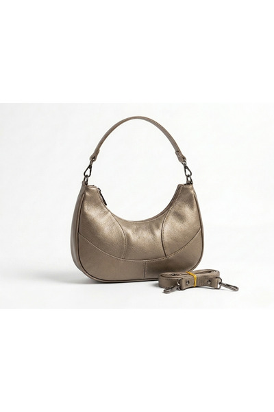 Rubel Bags Genuine Leather Women's Baguette Bag with Long Detachable Strap