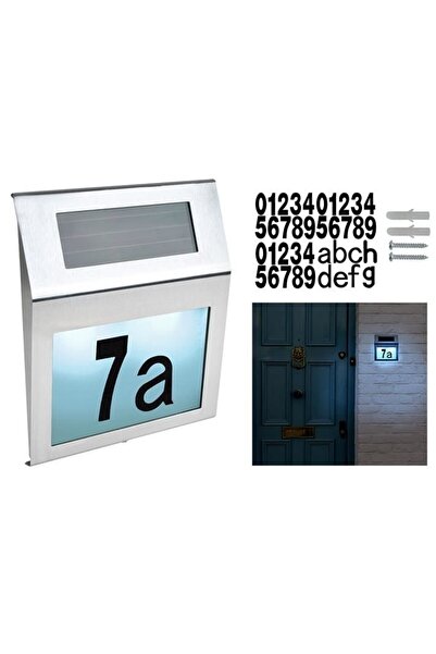 emc onshop LED лампа за номер на къща, захранвана от соларен панел, за стенен...