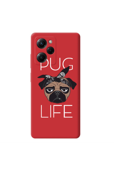 Other Xiaomi Poco X5 Pro Pug Life Red Colored Silicone TPU Θήκη