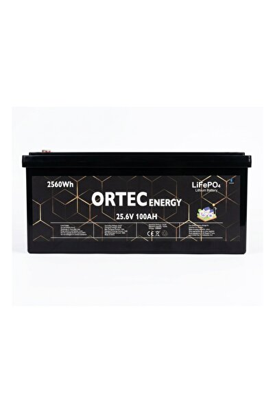 ORTEC 25.6V 100Ah LFP Lityum Akü | 2560Wh | Akıllı BMS | Bluetooth Destekli S...
