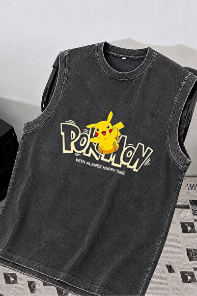 Minga London Pokemon Pikachu Printed New Season Crew Neck Washable T-Shirt